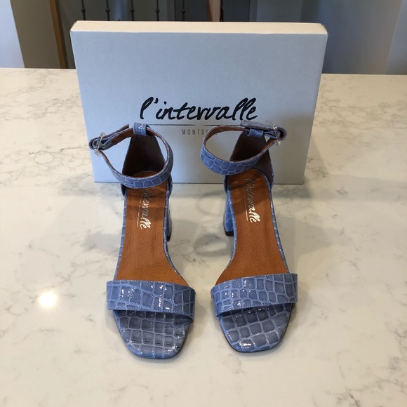 NEW never worn light blue croc skin l’Intervalle sandals made in Spain size 36 - Picture 7 of 7